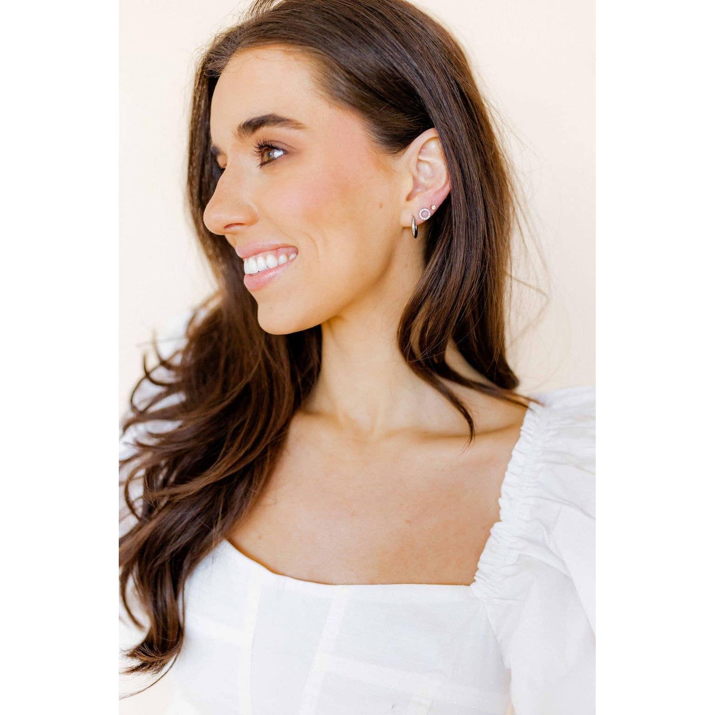 Screwback Stud Earrings - Lainey - Silver