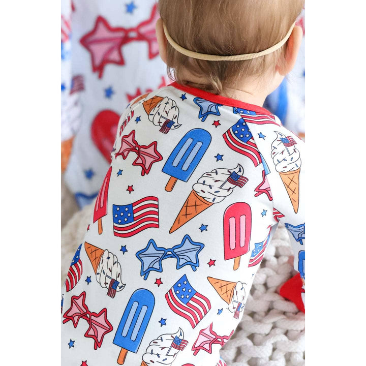 Convertible Zip Romper | Red, White &amp; Cool