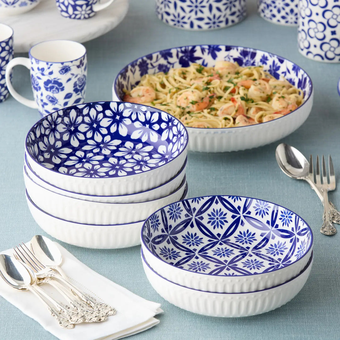 Madison Blue &amp; White Porcelain Soup &amp; Salad Bowl (Sold Individually) by Certified International