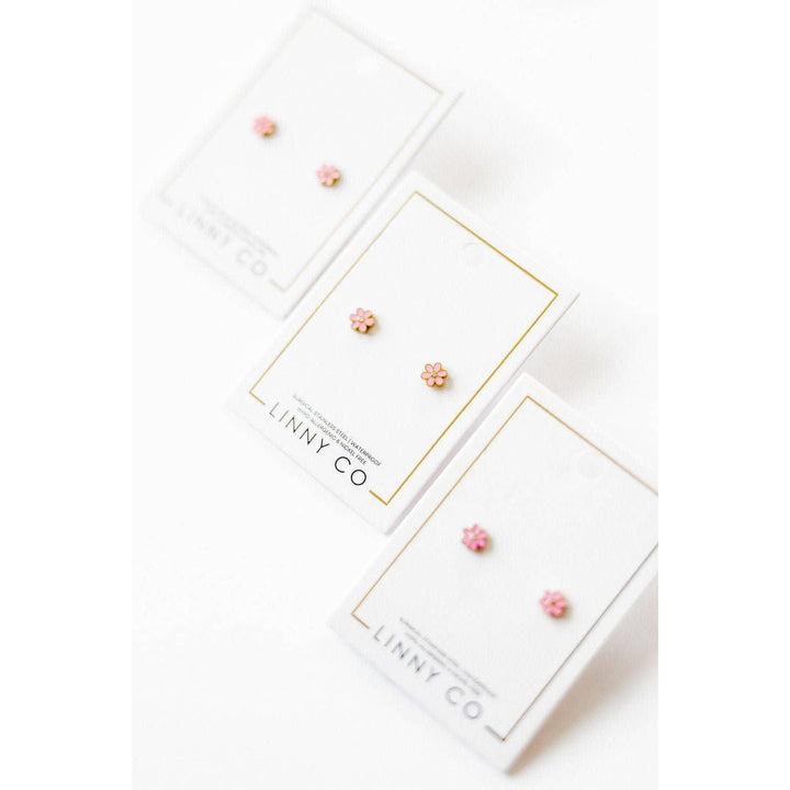 Screwback Stud Earrings - Alli Pink