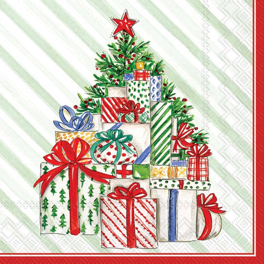 Christmas Presents Tree Paper Cocktail Napkins Pack of 20