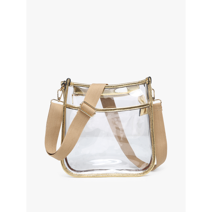Jen &amp; Co Posie Clear Crossbody Bag | Stadium-Approved | Vegan Leather Trim