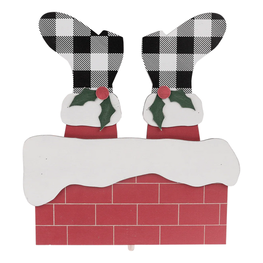 Santa Down the Chimney Topper