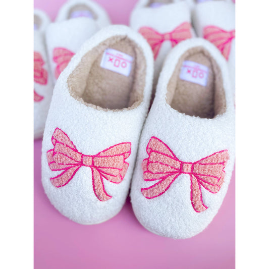 Pink Bow Slippers