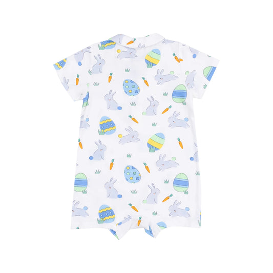 Polo Shortie - Easter Bunnies Blue