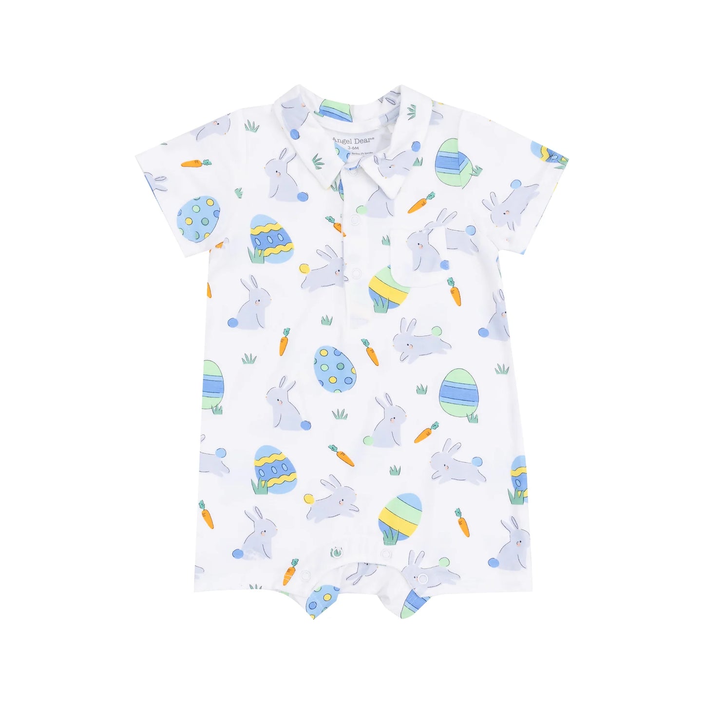 Polo Shortie - Easter Bunnies Blue