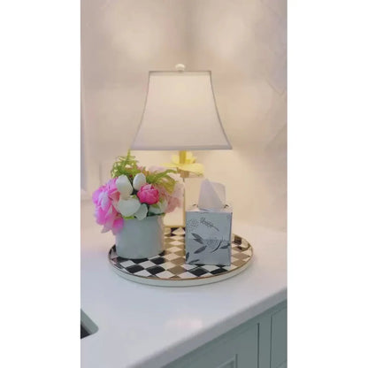 The Rosie Hand-Painted Ceramic Tissue Box Cover – Floral Decorative Tissue Vessel