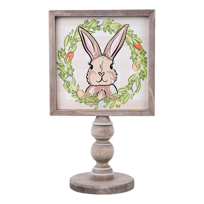 Egg Wreath Bunny Stand