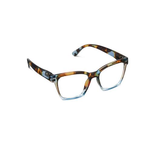 Peepers Birdie Progressives Blue Quartz Colorblock reading glasses featuring a lightweight acetate frame.