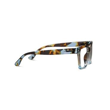 Peepers Birdie Progressives Blue Quartz Colorblock reading glasses featuring a lightweight acetate frame.