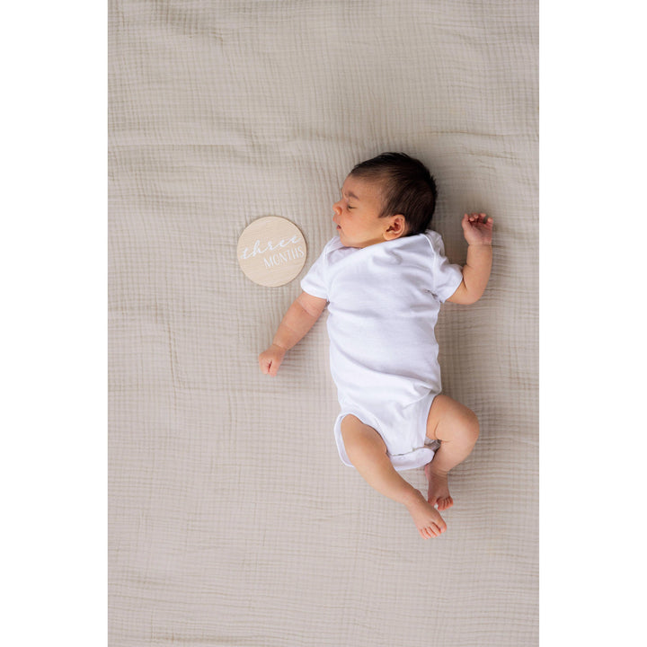 Pearhead Wooden Monthly Milestone Discs — Set of 6 Reversible Cards