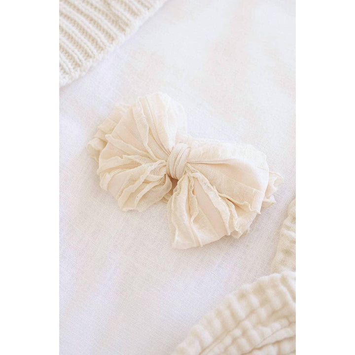 Large Ruffle Knit Bow | Sweet &amp; Simple