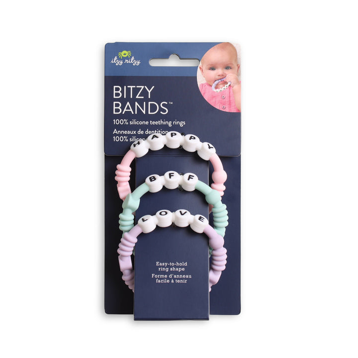 Itzy Ritzy Bitzy Bands™ - Silicone Teething Rings Friendship Bracelet Set