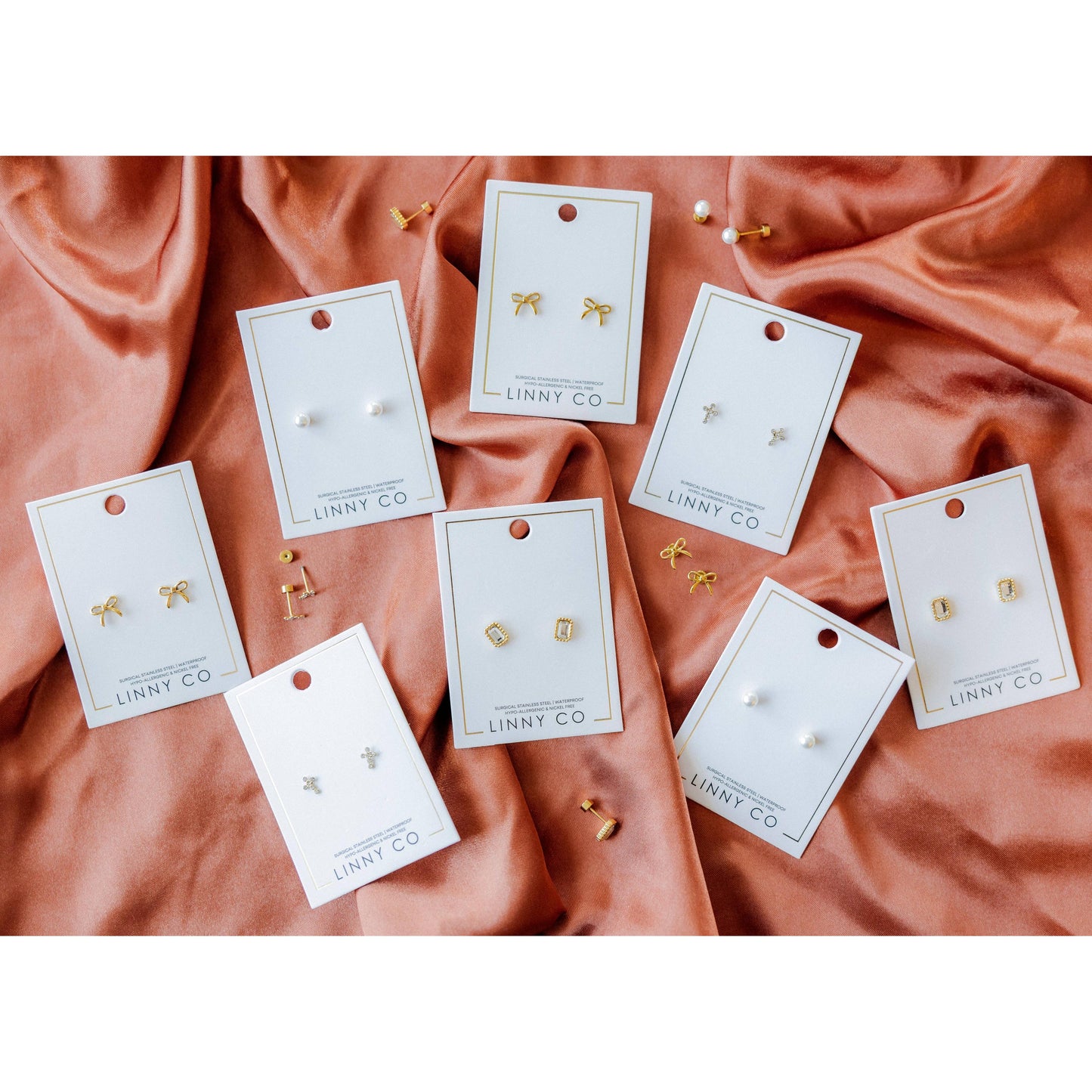 Screwback Stud Earrings - Sadie - Gold