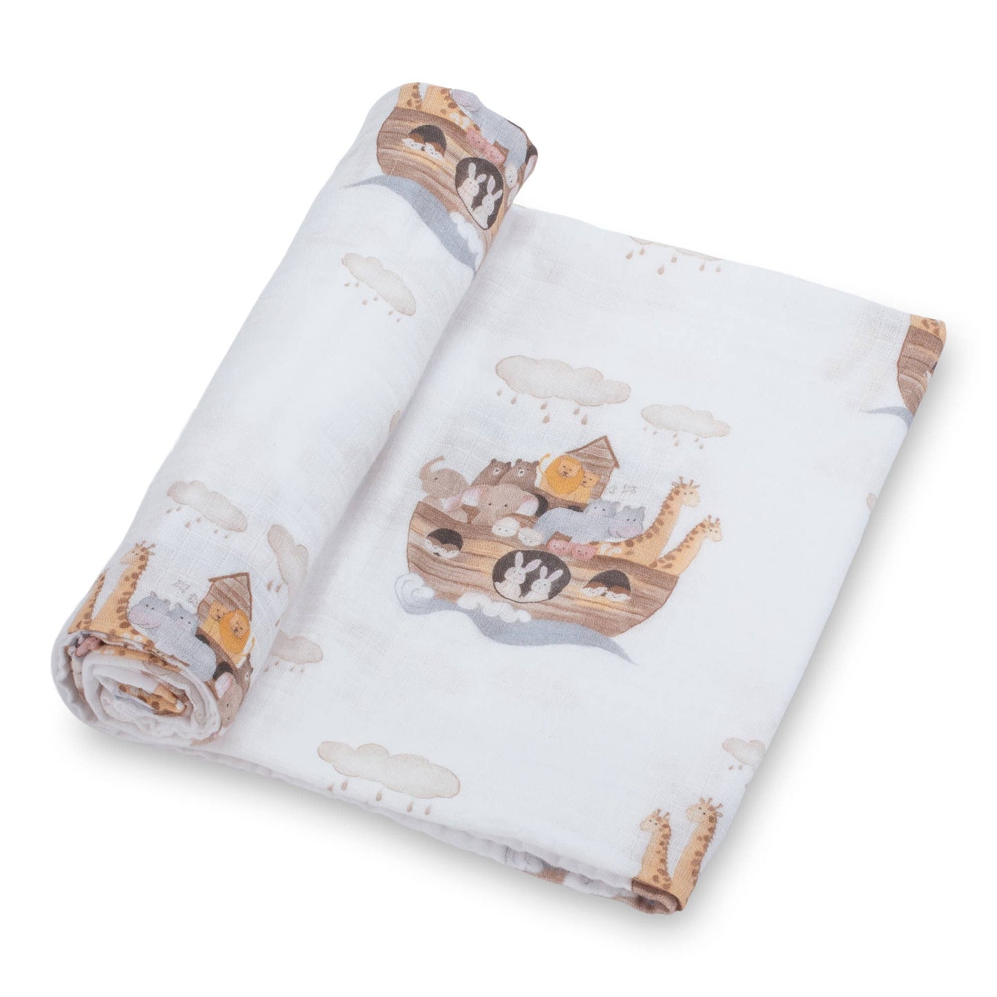 Noah's Ark Baby Muslin Swaddle Blanket