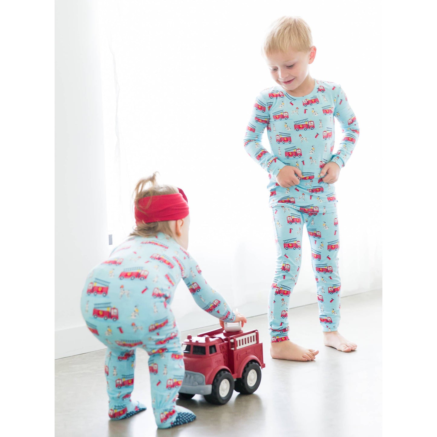 Baby Boys Paws To The Rescue Bamboo Viscose Footed One Piece Pajama