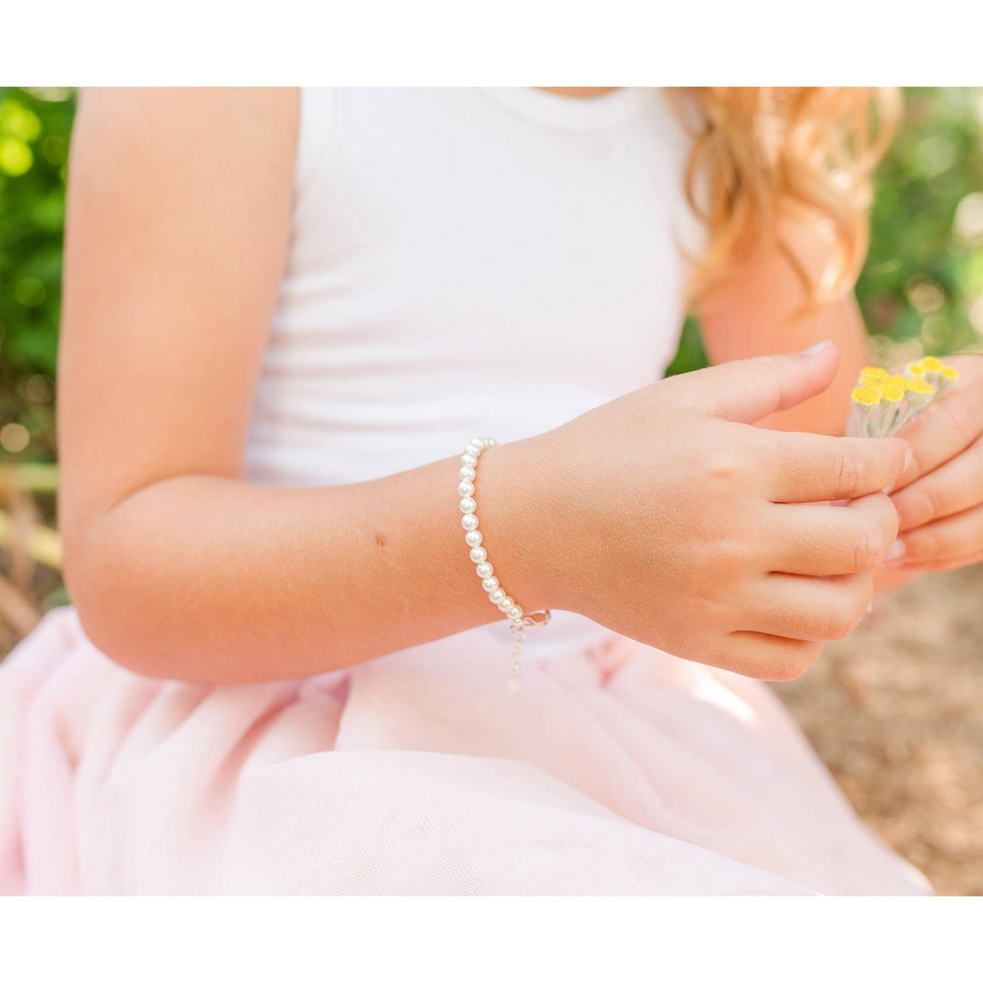 Girls Sterling Silver Dainty Pearl Baby &amp; Child&