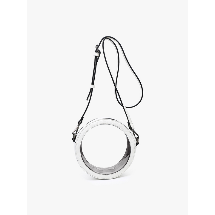 Jen &amp; Co Lilibet Clear Circle Crossbody Bag | Stadium-Approved | Vegan Leather Trim