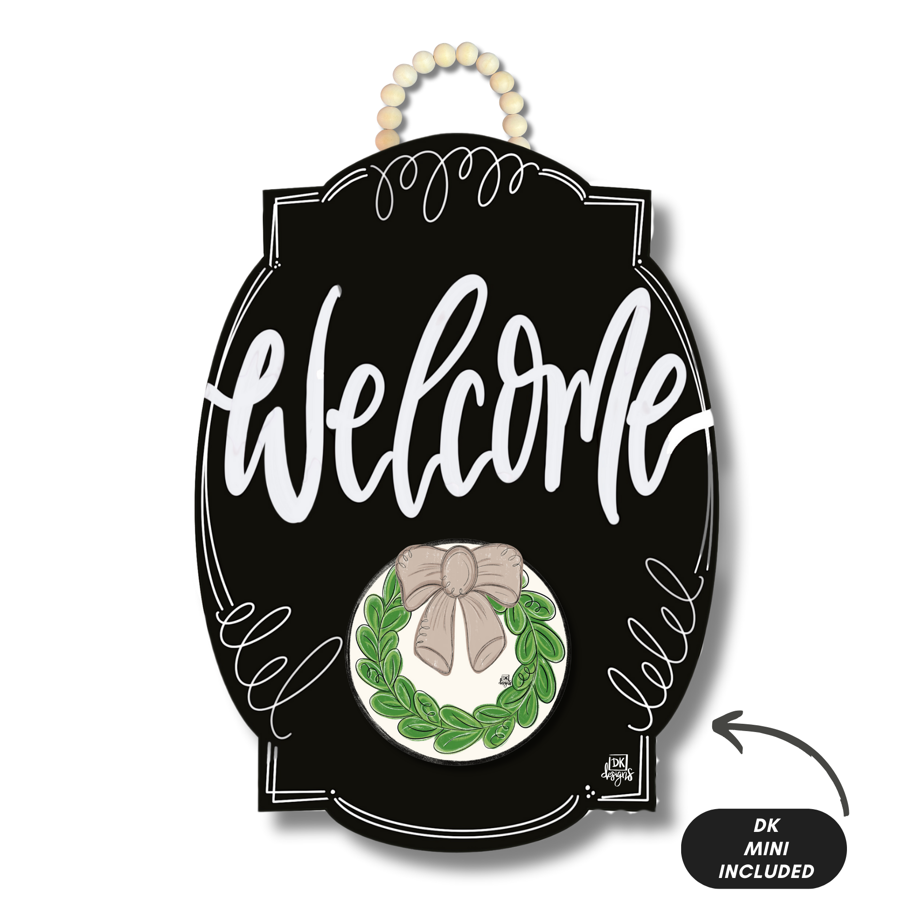 Black Bloom "Welcome" Hanger + Mini - Thumbnail 2