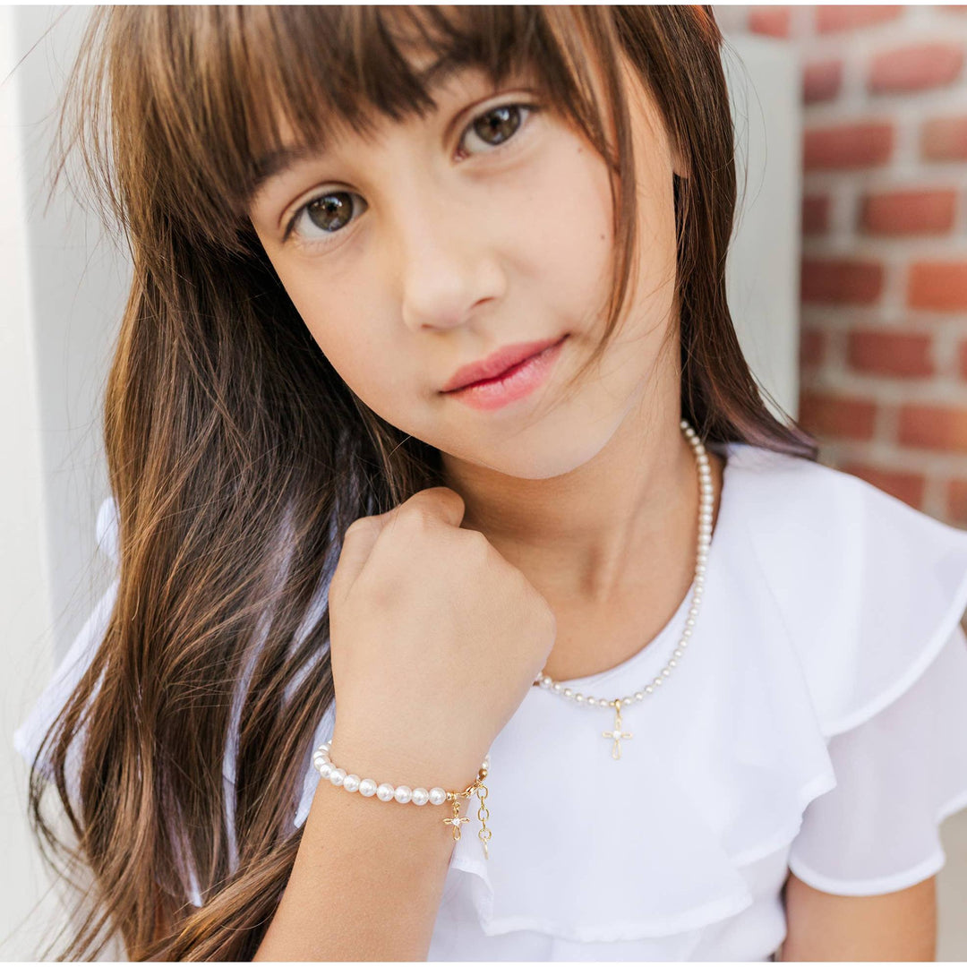 Kids14K Gold-Plated Baptism Cross Bracelet or Communion Gift