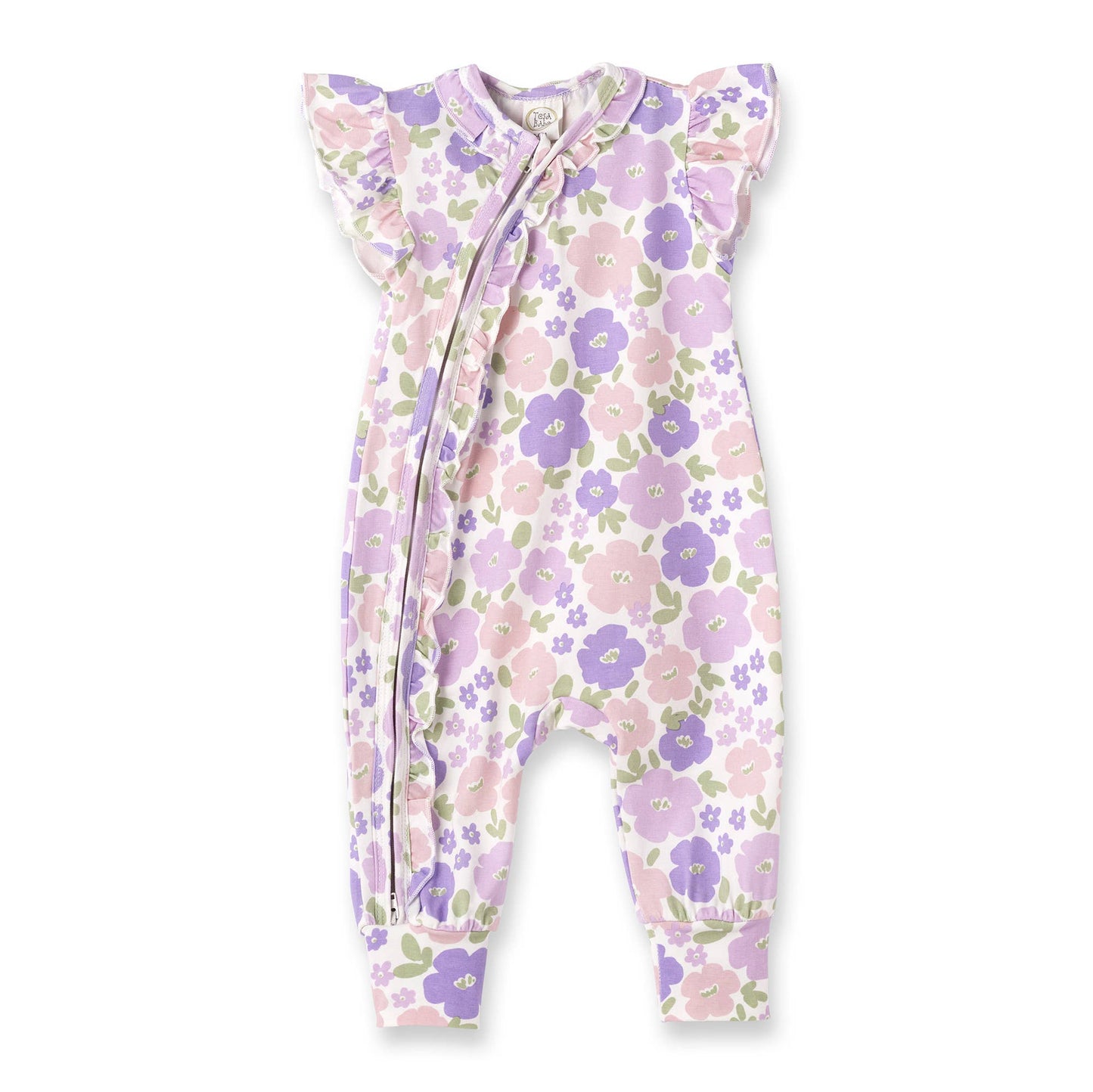 Floral Frolic Bamboo Zipper Romper