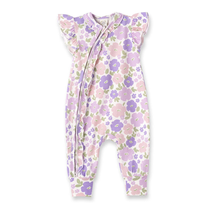 Floral Frolic Bamboo Zipper Romper
