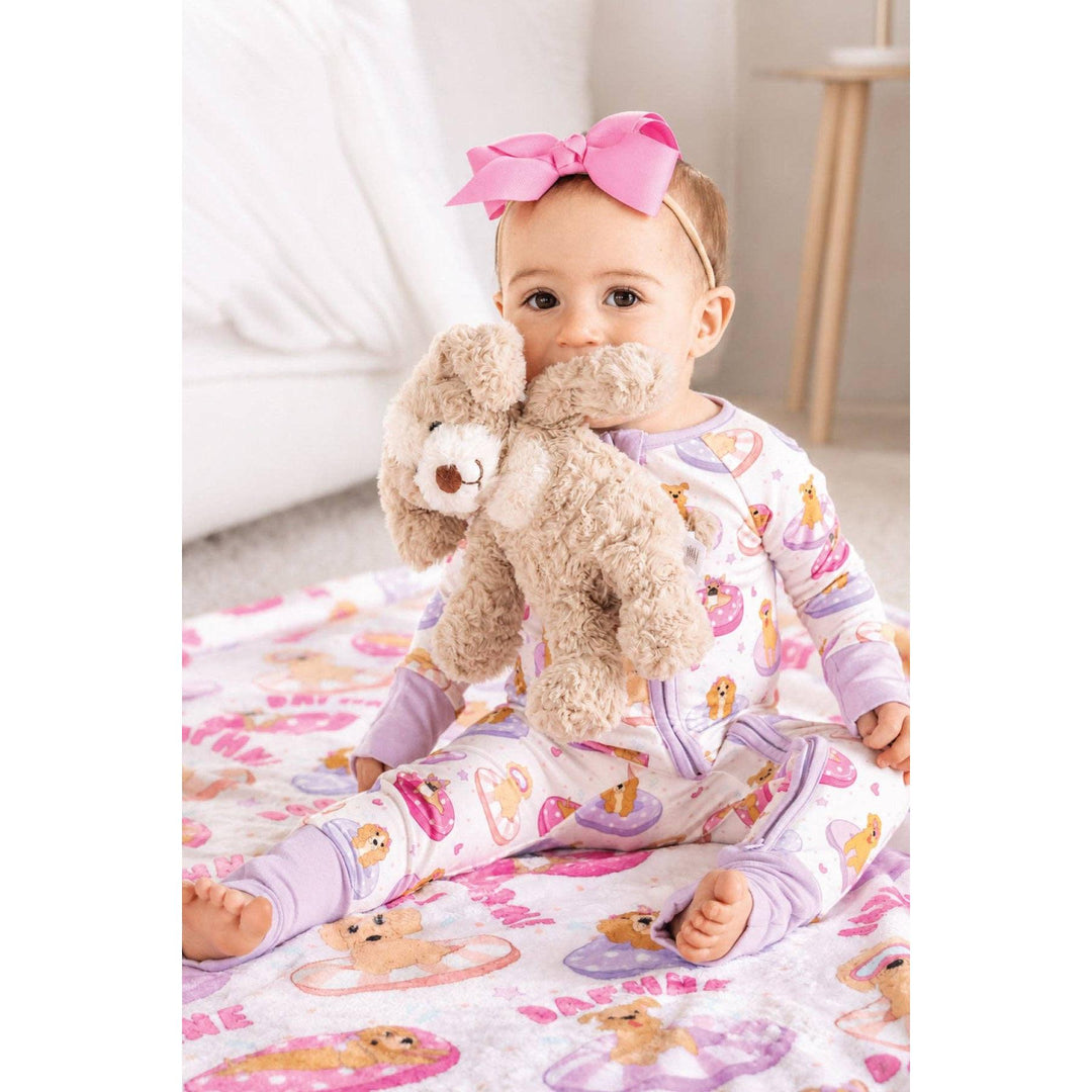Convertible Zip Romper | Poolside Pups Pink