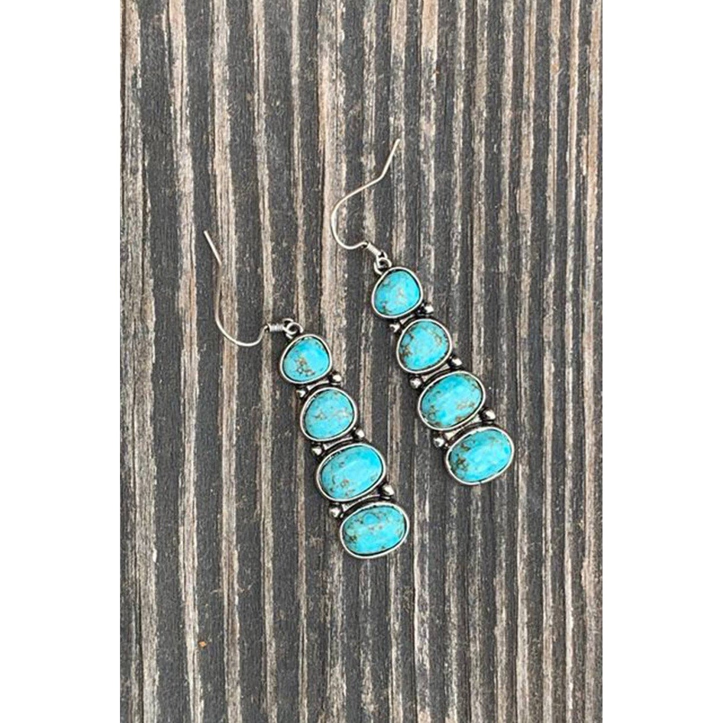 Turquoise Stacked Dangle Earrings