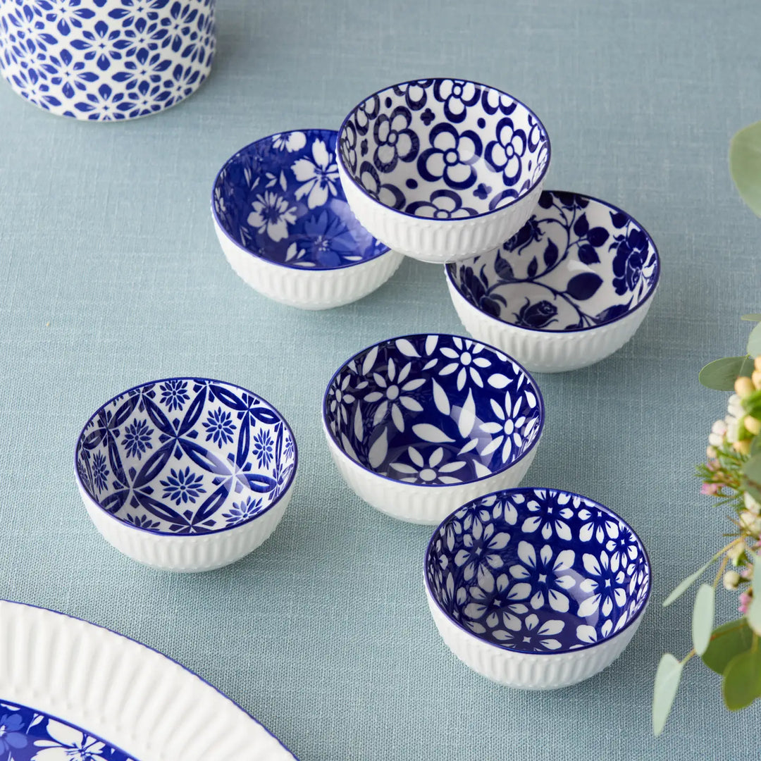 Madison Blue &amp; White Porcelain Snack &amp; Dessert Bowl by Certified International