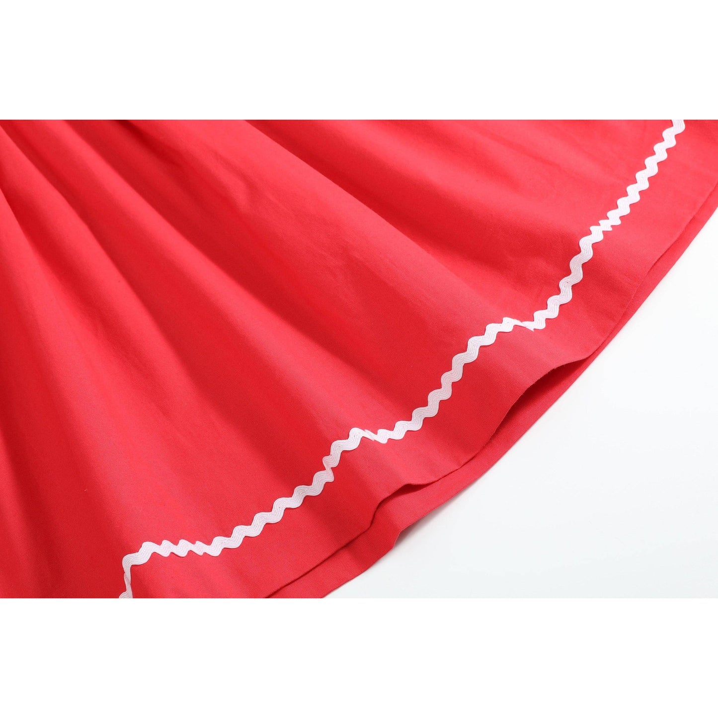 Red Santa Smocked Ruffle Bishop Dress