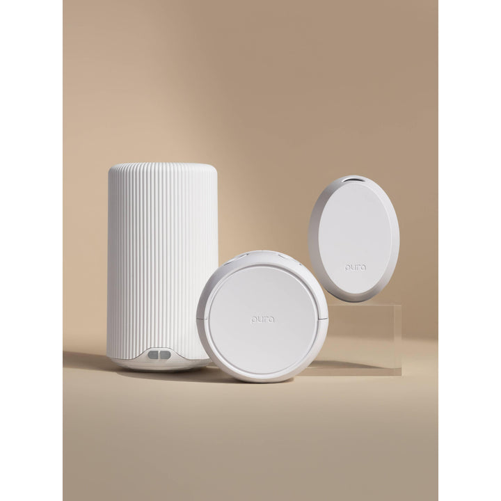 Pura Home, Pura Mini and Pura Plus smart diffusers shown together