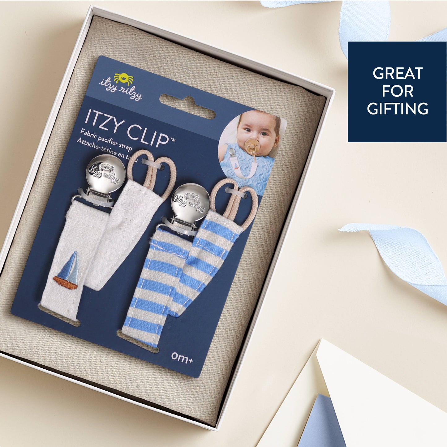 Itzy Ritzy Itzy Clip™ - Fabric Pacifier Strap (2-Pack)