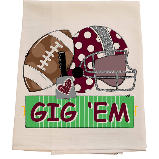 Aggie Gig 'Em Field Tea Towel