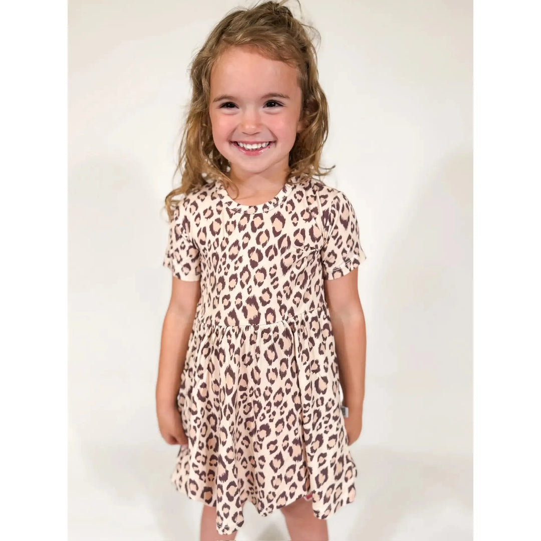 Short Sleeve Dress - Classic Leopard