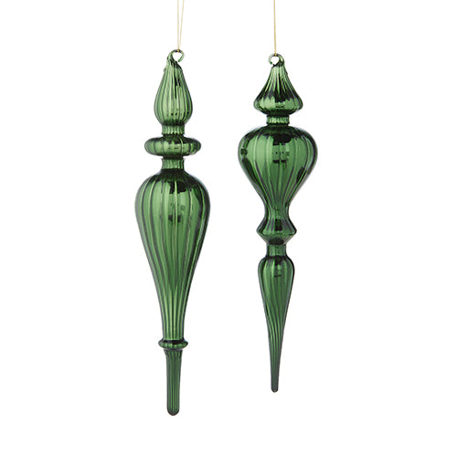 11.75" Green Finial Ornament