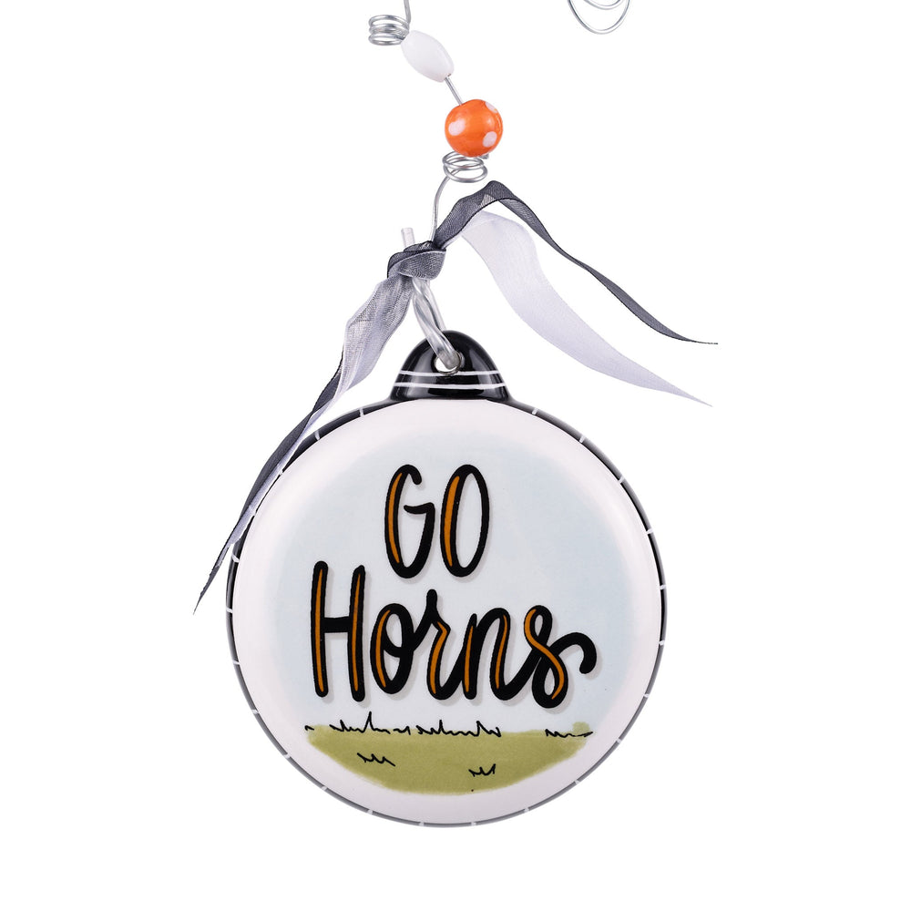 Texas Mascot Puff Ornament back view — vibrant UT team colors in a collectible Glory Haus ornament.