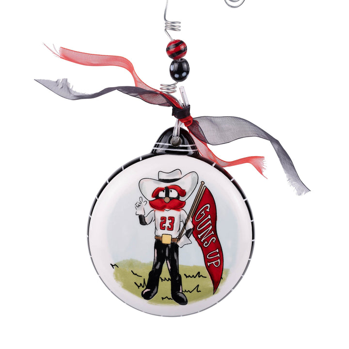 Texas Tech Mascot Puff Ornament back view — vibrant Texas Tech team colors in a collectible Glory Haus ornament.