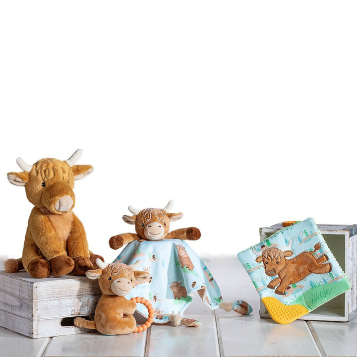 Hetty Highland Cow Teether Rattle – 6″