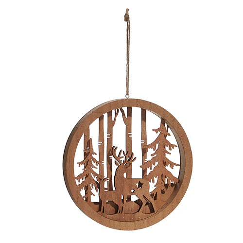 8" DEER IN THE WOODS LAYERED ORNAMENT