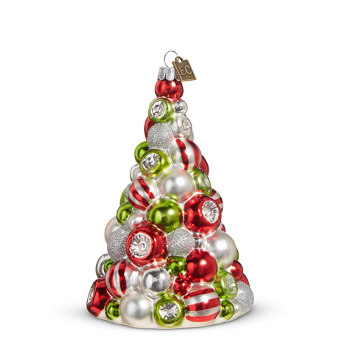 EC 5.5" RED, GREEN AND WHITE REFLECTOR TREE ORNAMENT