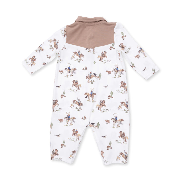Angel Dear Horse Wrangler — Long Sleeve Cowboy Romper in Cream