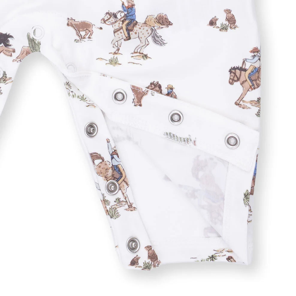 Angel Dear Horse Wrangler — Long Sleeve Cowboy Romper in Cream