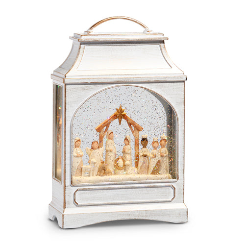 11" Nativity Lighted Musical Water Lantern