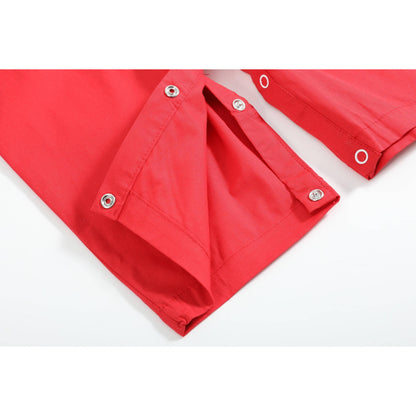 Red Santa Smocked Overalls