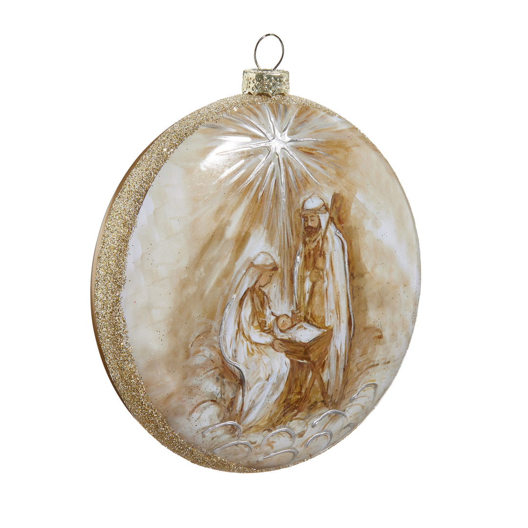 RAZ 5" North Star Holy Family Disc Ornament
