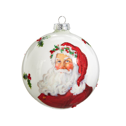 5" CLASSIC SANTA BALL ORNAMENT