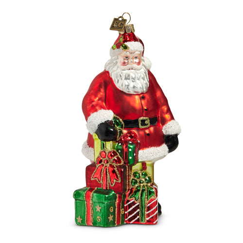 EC 6.5" SPECIAL DELIVERY SANTA ORNAMENT