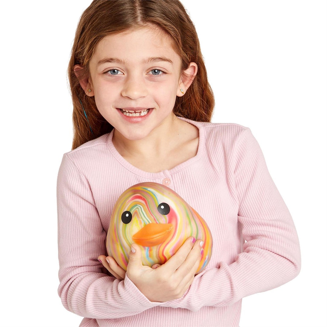 Jumbo Squishy Rainbow Duckie - TPR Rubber