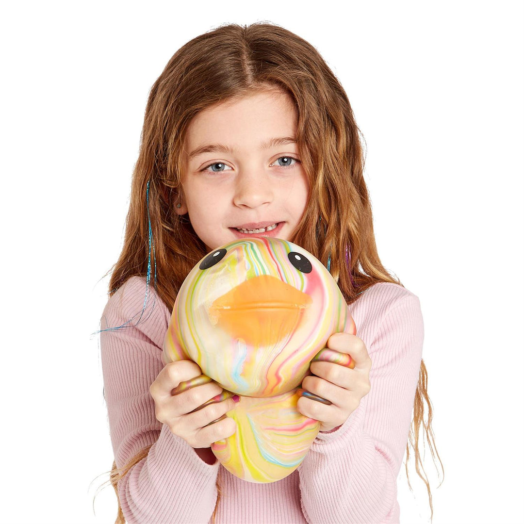 Jumbo Squishy Rainbow Duckie - TPR Rubber