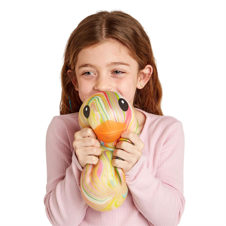 Jumbo Squishy Rainbow Duckie - TPR Rubber